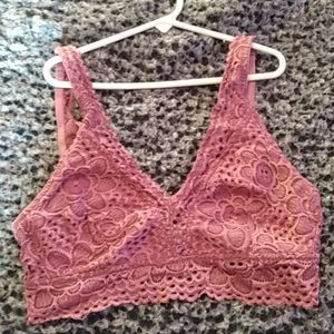 Pink lace bralette